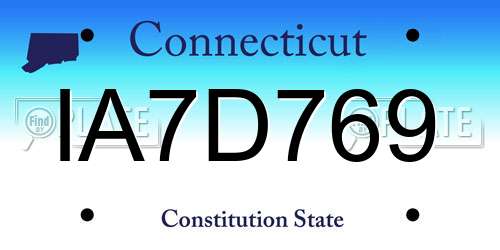 IA7D769 Connecticut License Plate
