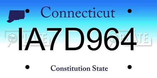 IA7D964 Connecticut License Plate