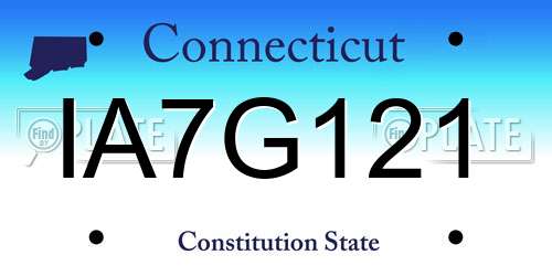 IA7G121 Connecticut License Plate