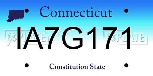 IA7G171 Connecticut License Plate
