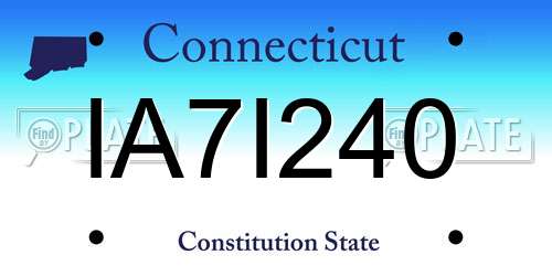 IA7I240 Connecticut License Plate