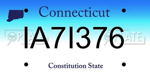 IA7I376 Connecticut License Plate