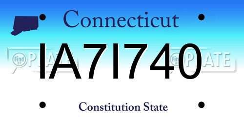 IA7I740 Connecticut License Plate