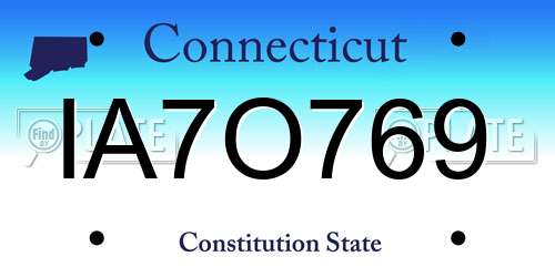 IA7O769 Connecticut License Plate