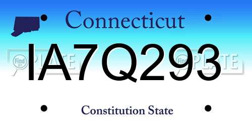 IA7Q293 Connecticut License Plate