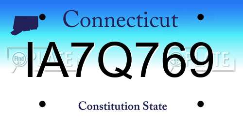 IA7Q769 Connecticut License Plate