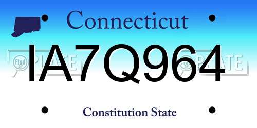 IA7Q964 Connecticut License Plate