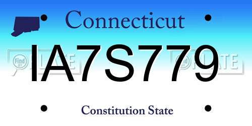 IA7S779 Connecticut License Plate