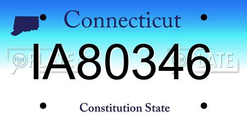 IA80346 Connecticut License Plate