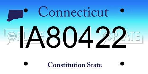 IA80422 Connecticut License Plate