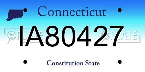 IA80427 Connecticut License Plate