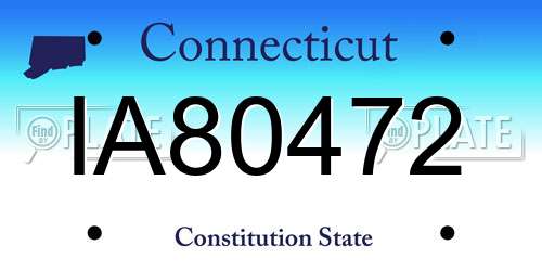 IA80472 Connecticut License Plate