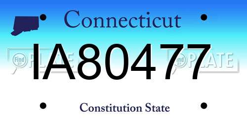 IA80477 Connecticut License Plate