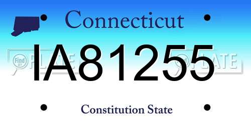 IA81255 Connecticut License Plate