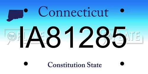 IA81285 Connecticut License Plate