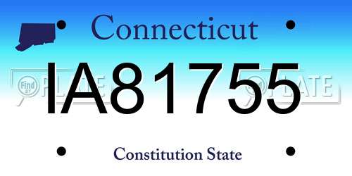 IA81755 Connecticut License Plate
