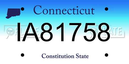 IA81758 Connecticut License Plate