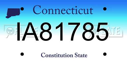 IA81785 Connecticut License Plate