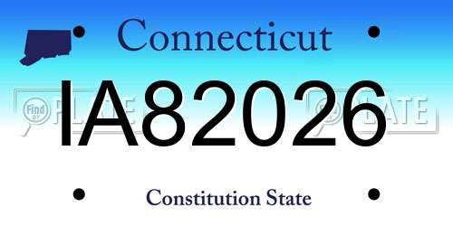 IA82026 Connecticut License Plate
