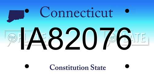 IA82076 Connecticut License Plate