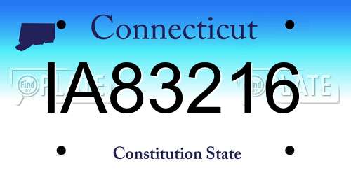 IA83216 Connecticut License Plate
