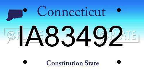IA83492 Connecticut License Plate