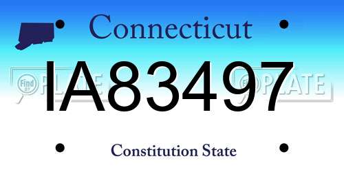IA83497 Connecticut License Plate
