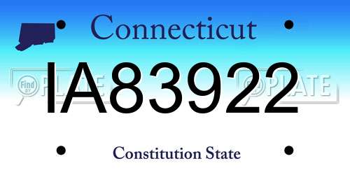 IA83922 Connecticut License Plate