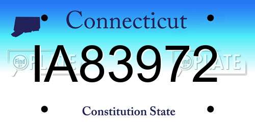 IA83972 Connecticut License Plate