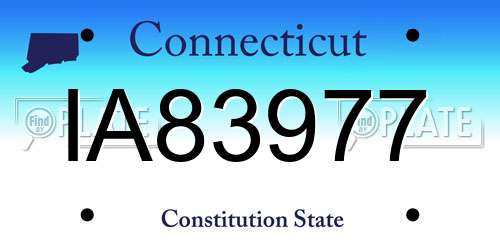 IA83977 Connecticut License Plate