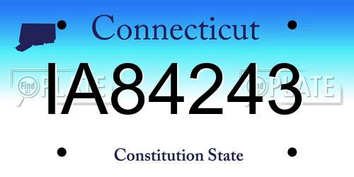 IA84243 Connecticut License Plate