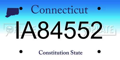 IA84552 Connecticut License Plate
