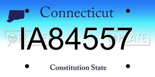 IA84557 Connecticut License Plate