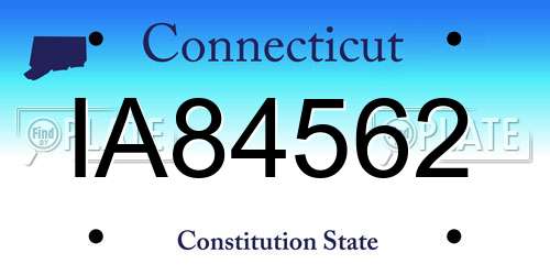 IA84562 Connecticut License Plate
