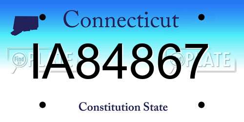 IA84867 Connecticut License Plate