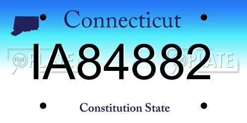 IA84882 Connecticut License Plate