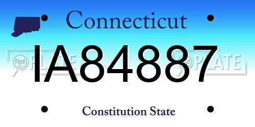 IA84887 Connecticut License Plate