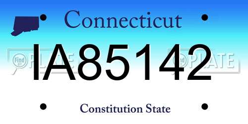 IA85142 Connecticut License Plate