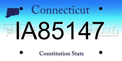 IA85147 Connecticut License Plate