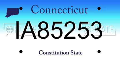 IA85253 Connecticut License Plate