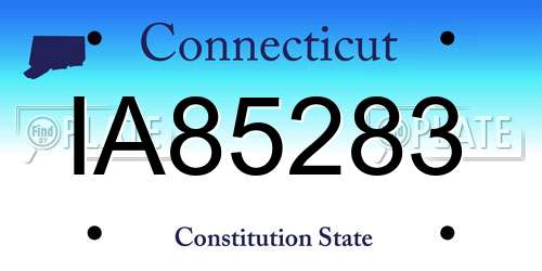 IA85283 Connecticut License Plate