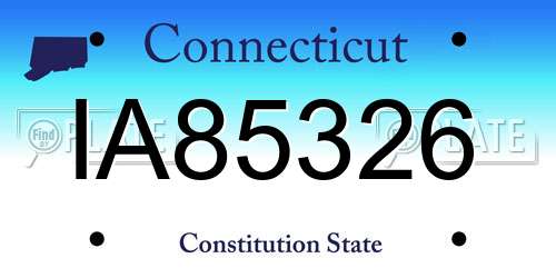 IA85326 Connecticut License Plate