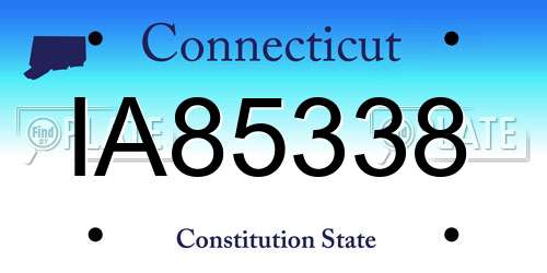 IA85338 Connecticut License Plate