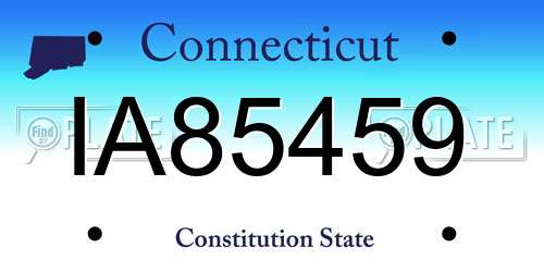 IA85459 Connecticut License Plate