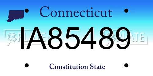 IA85489 Connecticut License Plate