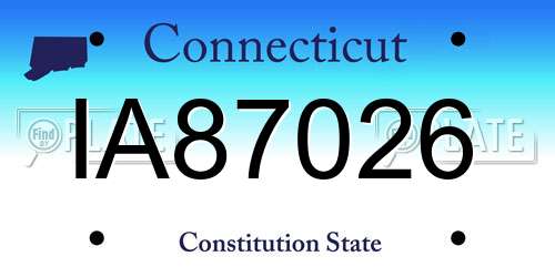 IA87026 Connecticut License Plate