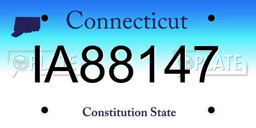 IA88147 Connecticut License Plate