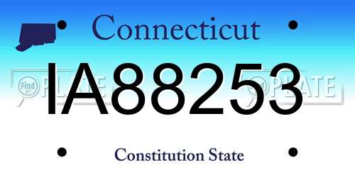 IA88253 Connecticut License Plate