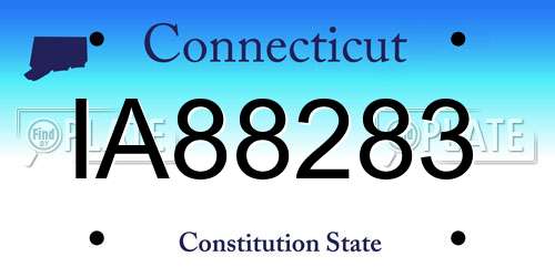IA88283 Connecticut License Plate
