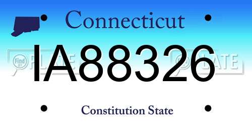 IA88326 Connecticut License Plate